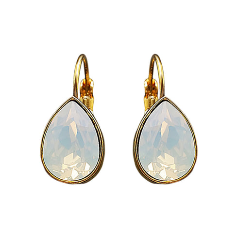 Auskarai "Kristalo Lašas (Baltas Opalas)" su Swarovski™ kristalais